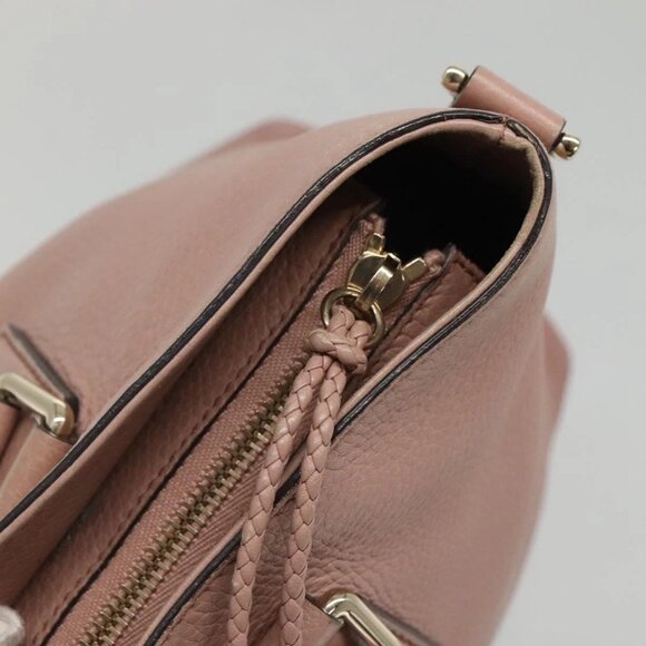 GUCCI Hand Bag Leather Outlet 2way Pink Gold - Picture 9 of 15
